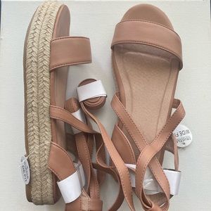Truffle Collection espadrille tie leg sandals rose tan Brand: ASOS, Size: US 7